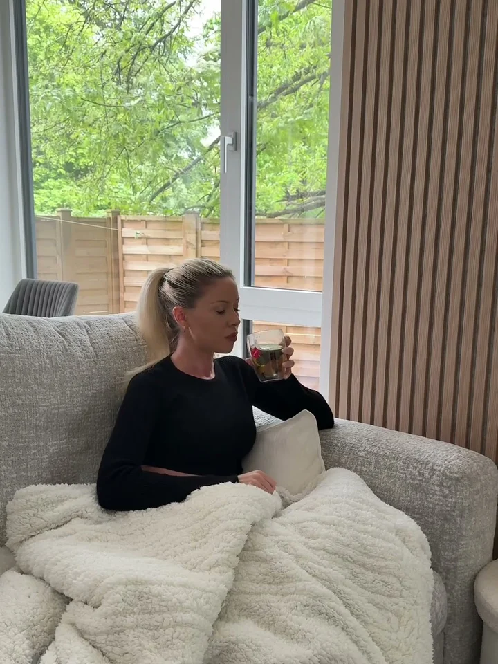 Tea on the couch under a blanket