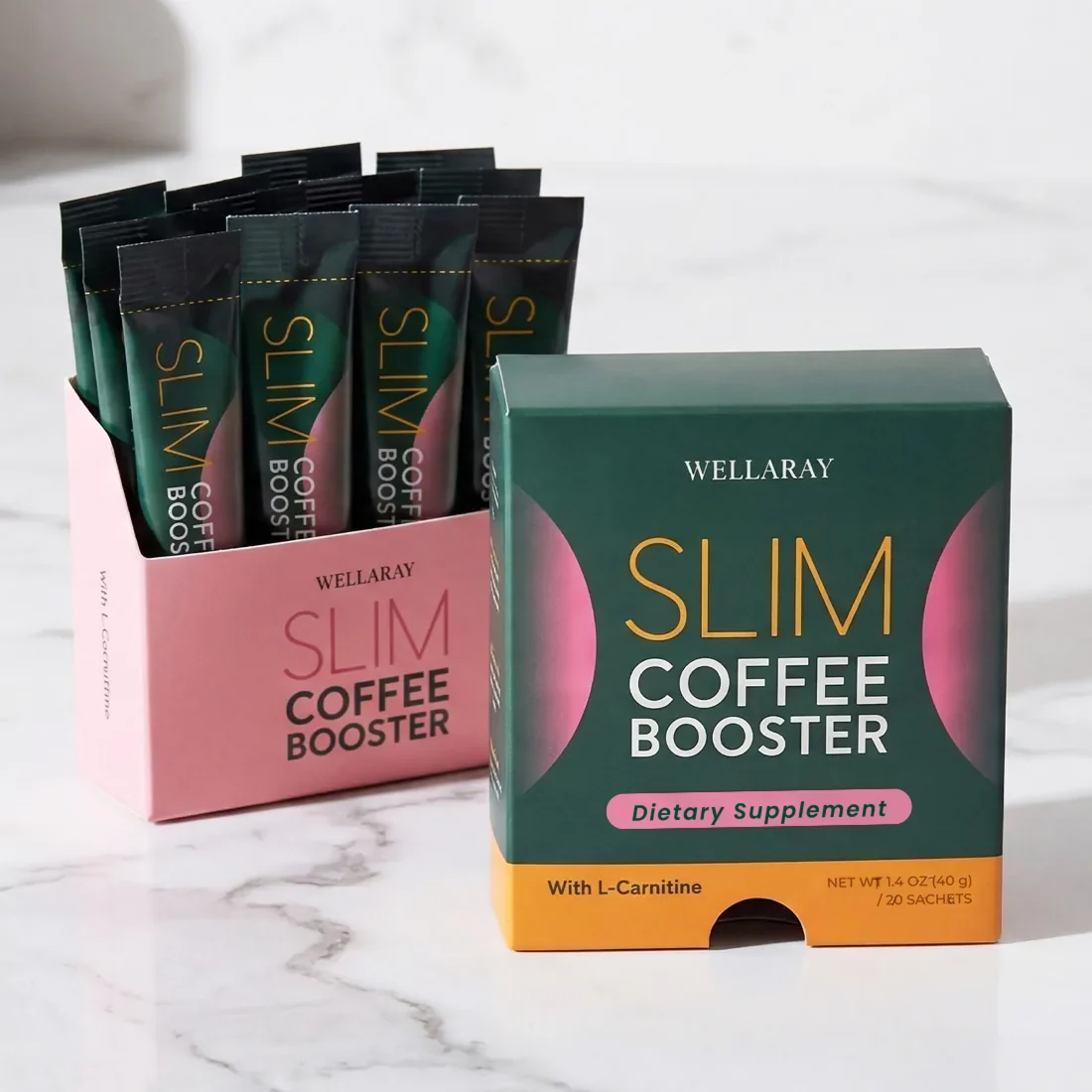 Slim Coffee Booster box and sachets